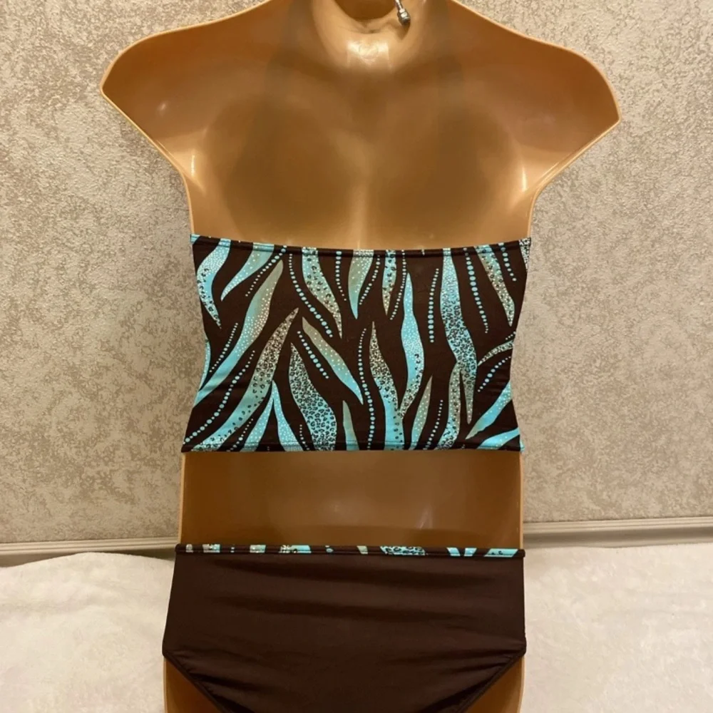 St. John's Bay Aqua and Chocolate Bikini